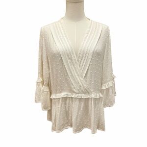 Hem & Thread Swiss Dot Blouse Ivory Large 🤍